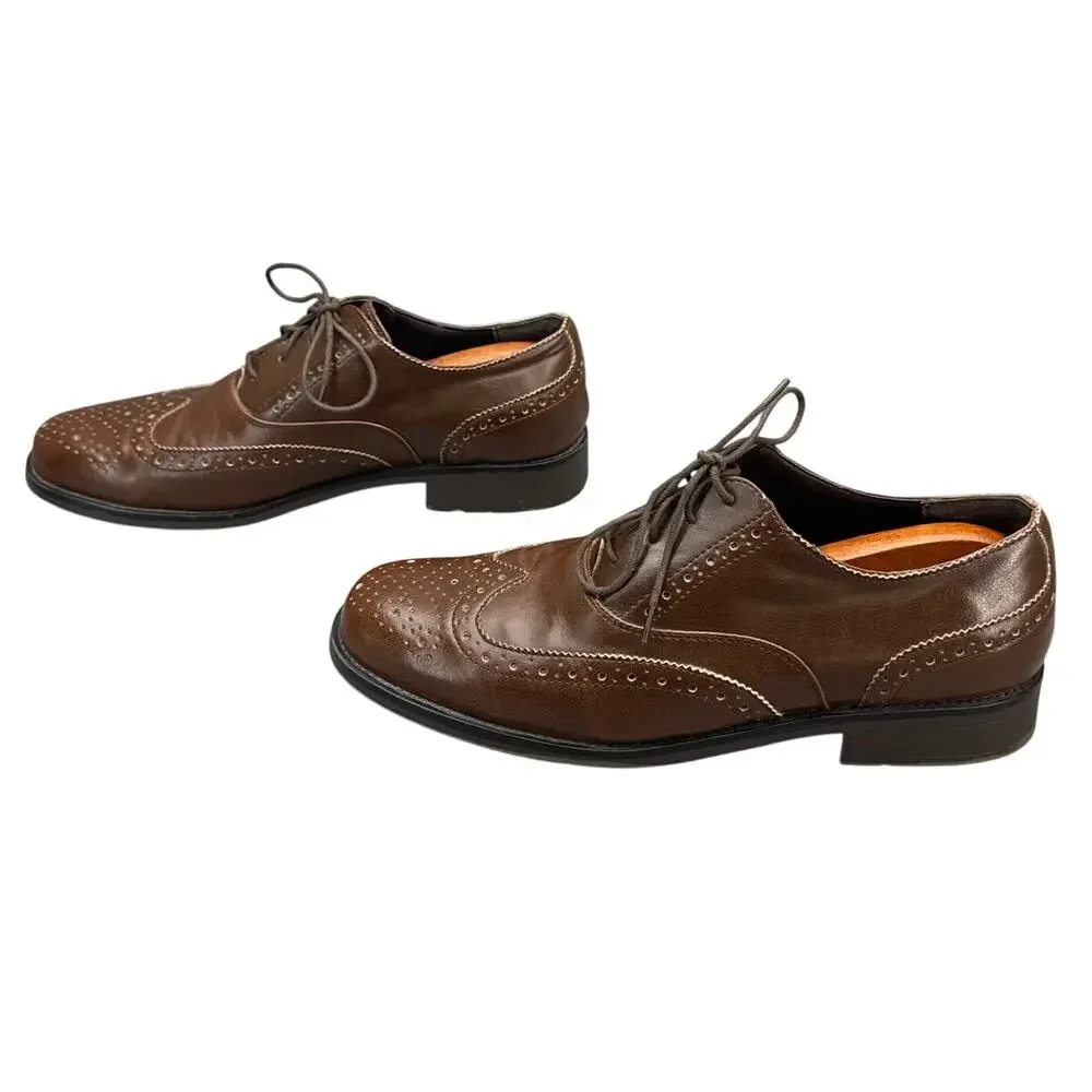 Dexter Brown Wingtip Oxford Rubber Sole Comfort Dress Shoe Men 12